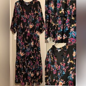 Boutique Floral Black Maxi Dress